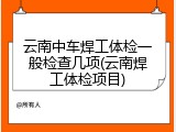 云南中车焊工体检一般检查几项(云南焊工体检项目)