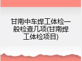 甘南中车焊工体检一般检查几项(甘南焊工体检项目)