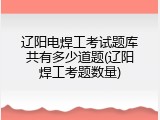辽阳电焊工考试题库共有多少道题(辽阳焊工考题数量)