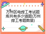 万州区电焊工考试题库共有多少道题(万州焊工考题数量)