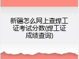 新疆怎么网上查焊工证考试分数(焊工证成绩查询)