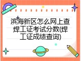滨海新区怎么网上查焊工证考试分数(焊工证成绩查询)