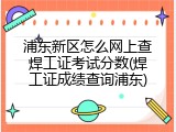 浦东新区怎么网上查焊工证考试分数(焊工证成绩查询浦东)