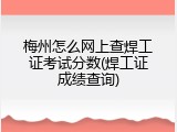 梅州怎么网上查焊工证考试分数(焊工证成绩查询)