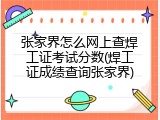 张家界怎么网上查焊工证考试分数(焊工证成绩查询张家界)