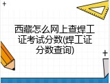西藏怎么网上查焊工证考试分数(焊工证分数查询)