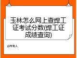 玉林怎么网上查焊工证考试分数(焊工证成绩查询)