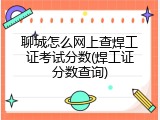 聊城怎么网上查焊工证考试分数(焊工证分数查询)