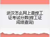 武汉怎么网上查焊工证考试分数(焊工证成绩查询)