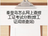 秦皇岛怎么网上查焊工证考试分数(焊工证成绩查询)