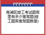 青浦区焊工考试题库里有多少重复题(焊工题库重复题数量)