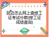 延边怎么网上查焊工证考试分数(焊工证成绩查询)