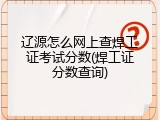 辽源怎么网上查焊工证考试分数(焊工证分数查询)