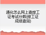 通化怎么网上查焊工证考试分数(焊工证成绩查询)