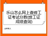 乐山怎么网上查焊工证考试分数(焊工证成绩查询)
