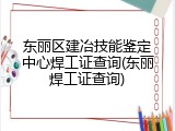 东丽区建冶技能鉴定中心焊工证查询(东丽焊工证查询)