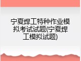 宁夏焊工特种作业模拟考试试题(宁夏焊工模拟试题)