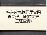 拉萨应急管理厅官网查询焊工证(拉萨焊工证查询)
