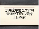 东莞应急管理厅官网查询焊工证(东莞焊工证查询)