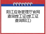 阳江应急管理厅官网查询焊工证(焊工证查询阳江)