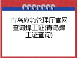 青岛应急管理厅官网查询焊工证(青岛焊工证查询)