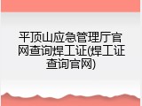 平顶山应急管理厅官网查询焊工证(焊工证查询官网)