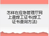 怎样在应急管理厅网上查焊工证书(焊工证书查询方法)