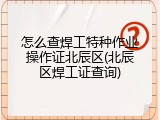怎么查焊工特种作业操作证北辰区(北辰区焊工证查询)