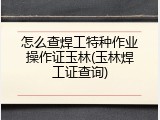 怎么查焊工特种作业操作证玉林(玉林焊工证查询)