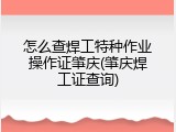 怎么查焊工特种作业操作证肇庆(肇庆焊工证查询)