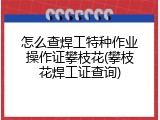 怎么查焊工特种作业操作证攀枝花(攀枝花焊工证查询)