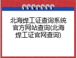 北海焊工证查询系统官方网站查询(北海焊工证官网查询)