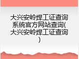 大兴安岭焊工证查询系统官方网站查询(大兴安岭焊工证查询)
