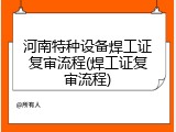 河南特种设备焊工证复审流程(焊工证复审流程)