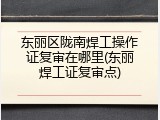东丽区陇南焊工操作证复审在哪里(东丽焊工证复审点)