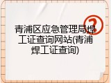 青浦区应急管理局焊工证查询网站(青浦焊工证查询)