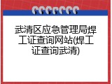武清区应急管理局焊工证查询网站(焊工证查询武清)
