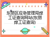 东丽区应急管理局焊工证查询网站(东丽焊工证查询)