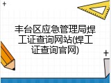 丰台区应急管理局焊工证查询网站(焊工证查询官网)