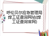 呼伦贝尔应急管理局焊工证查询网站(焊工证查询官网)