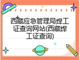 西藏应急管理局焊工证查询网站(西藏焊工证查询)