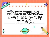 嘉兴应急管理局焊工证查询网站(嘉兴焊工证查询)
