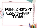 忻州应急管理局焊工证查询网站(忻州焊工证查询)