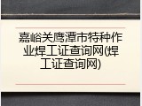 嘉峪关鹰潭市特种作业焊工证查询网(焊工证查询网)