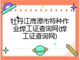 牡丹江鹰潭市特种作业焊工证查询网(焊工证查询网)