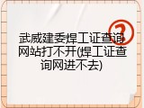 武威建委焊工证查询网站打不开(焊工证查询网进不去)