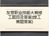东营职业技能大赛焊工题目及答案(焊工赛题答案)