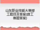 山东职业技能大赛焊工题目及答案(焊工赛题答案)