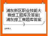 浦东新区职业技能大赛焊工题库及答案(浦东焊工赛题库答案)