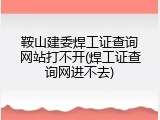 鞍山建委焊工证查询网站打不开(焊工证查询网进不去)